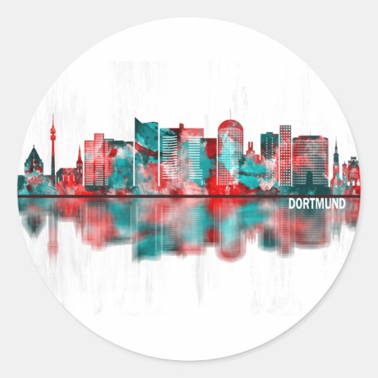 Dortmund Germany Skyline Ronde Sticker (Voorkant)