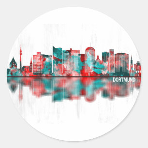 Dortmund Germany Skyline Ronde Sticker