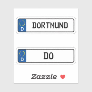 Dortmund kennzeichen, Duits Bord rijbewijs Sticker