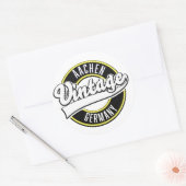 Dortmund  stijl logo, klassieke ronde sticker (Envelop)