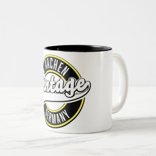 Dortmund  stijl logo, Two-Tone koffie mok (Voorkant rechts)