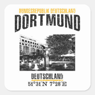 Dortmund Vierkante Sticker