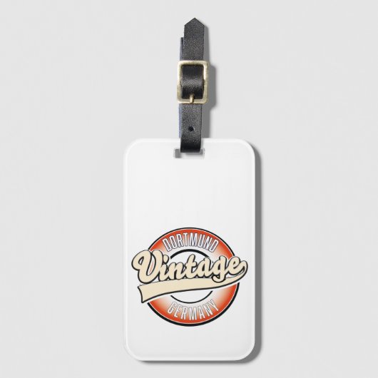 Dortmund vintage stijl logo, bagagelabel (Voorkant (verticaal))