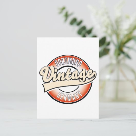 Dortmund vintage stijl logo, briefkaart (Staand voorkant)