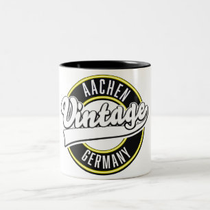 Dortmund vintage stijl logo, Two-Tone koffiemok Tweekleurige Koffiemok