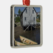 Dory-bouwer, Lunenburg, Nova Scotia, Canada Metalen Ornament (Rechts)