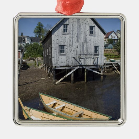 Dory-bouwer, Lunenburg, Nova Scotia, Canada Metalen Ornament (Voorkant)