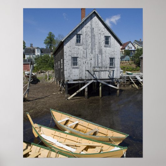 Dory bouwer,Lunenburg, Nova Scotia, Canada Poster (Voorkant)