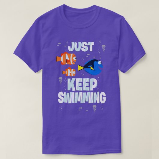 Dory vinden blijft gewoon zwemmen t-shirt (Design voorkant)