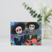 Dos Amigos Dia de los Muertos Briefkaart (Staand voorkant)