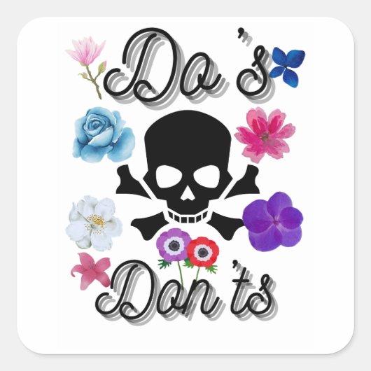 Do's en Don'ts Vierkante Sticker (Voorkant)
