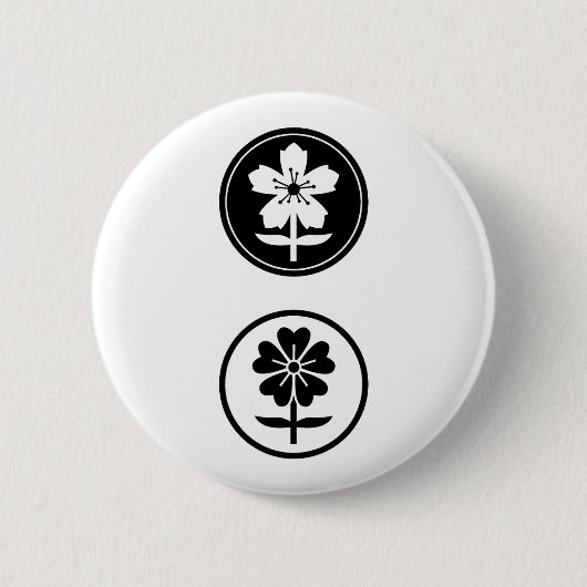 dos flores ronde button 5,7 cm (Voorkant)