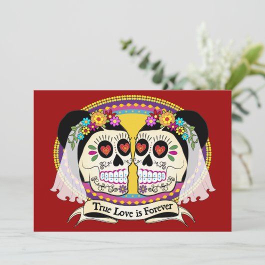 Dos Novias (2 Brides) Uitnodiging (Staand voorkant)