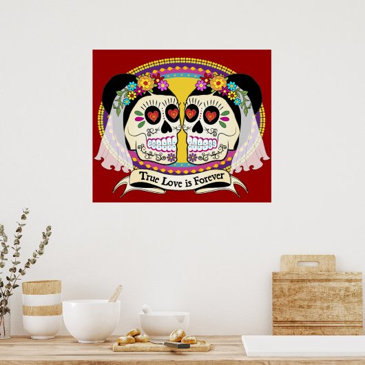 Dos Novias (2 bruidjes) afdrukken Poster (Keuken)