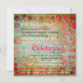 Dos Stippen Roze | Retro Bubble 50th Birthday Part Kaart (Achterkant)