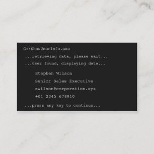 DOS Style Novelty Visitekaartje