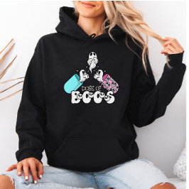 Dose of Boos Spooky Medical Ghost Halloween Hoodie