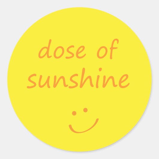 Dosis van de zon. ronde sticker (Voorkant)