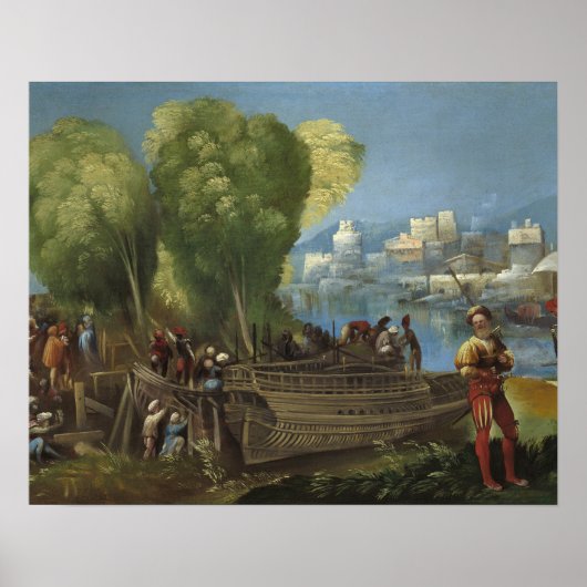 Dosso Dossi - Aeneas en Achates op de Libische kus Poster (Voorkant)