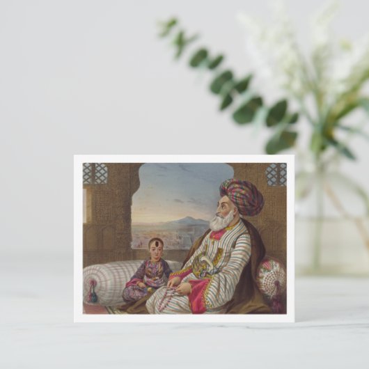 Dost Mahommed (1793-1863) Koning van Caubul en zij Briefkaart (Staand voorkant)