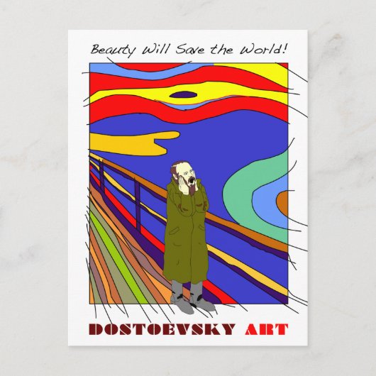Dostoevsky art "Munch"-briefkaart Briefkaart (Voorkant)