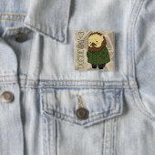 Dostoevsky-knop Vierkante Button 5,1 Cm (In situ)