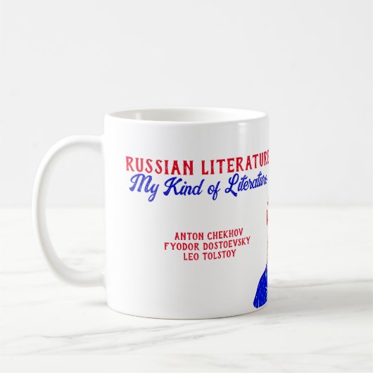 Dostojevski + Tolstoj + Tsjechov - Russische liter Koffiemok (Links)