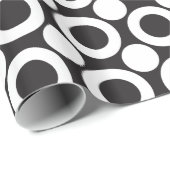 Dot 3 Zwart-wit Cadeaupapier (Rol Hoek)