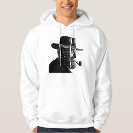Dot and Line Portrait: Wijs Oud Man Roken een Pijp Hoodie