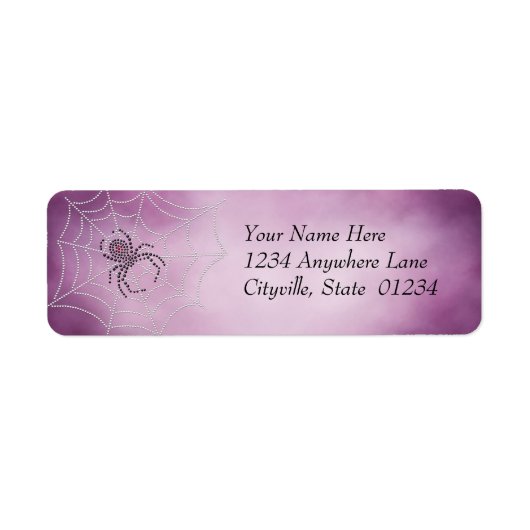 Dot Art Black Widow Spider in Web Etiket (Voorkant)