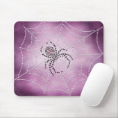 Dot Art Black Widow Spider in Web Muismat (Met muis)