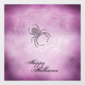 Dot Art Black Widow Spider in Web Raamsticker (Vel)