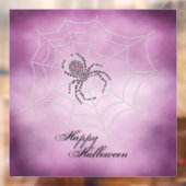 Dot Art Black Widow Spider in Web Raamsticker (Vel 2)