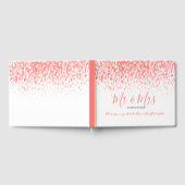 Dot art cascade aangepast koraal oranje huwelijk gastenboek (Volledig)