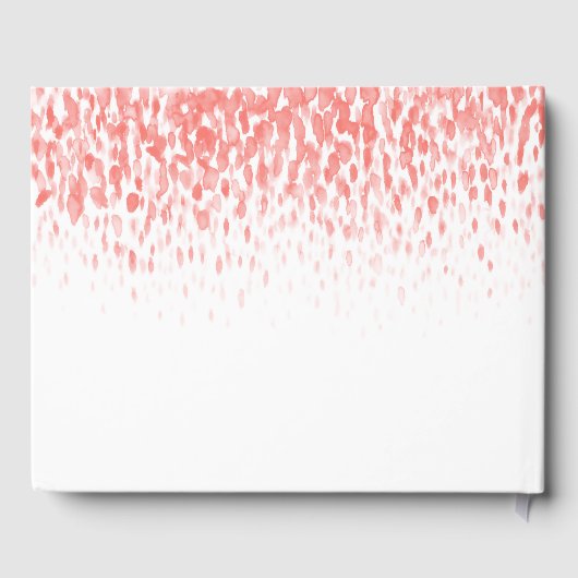 Dot art cascade aangepast koraal oranje huwelijk gastenboek (Achterkant)