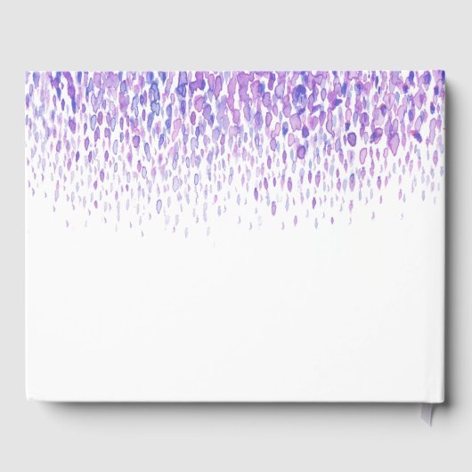 Dot art cascade aangepast paars huwelijk gastenboek (Achterkant)