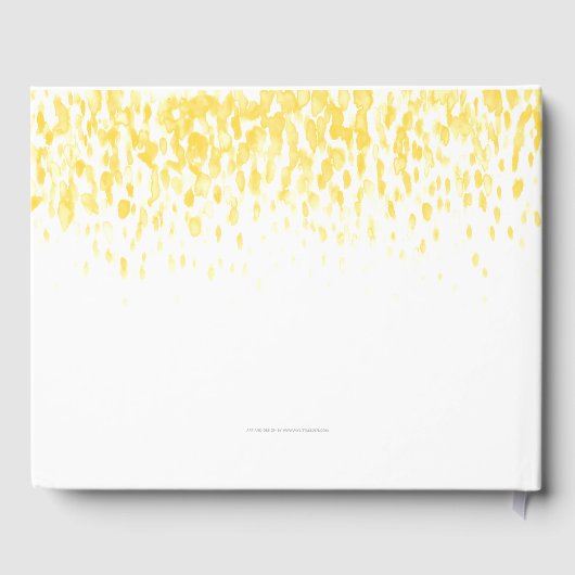 Dot art cascade aangepast warm geel huwelijk gastenboek (Achterkant)