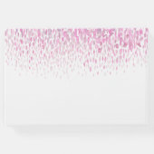 Dot art cascade custom roze paars grijs bruiloft gastenboek (Achterkant)