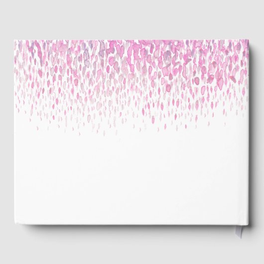 Dot art cascade custom roze paars grijs bruiloft gastenboek (Achterkant)