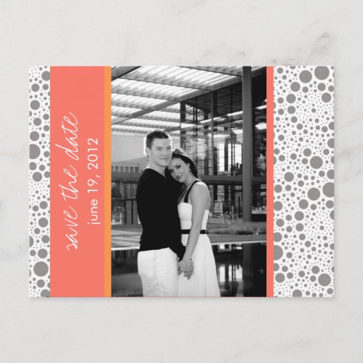 Dot & Block - Aangepaste Save the Date - Koraal Ta Aankondigingskaart (Voorkant)