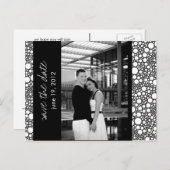 Dot & Block - Aangepaste Save the Date - Zwart & W Aankondigingskaart (Voorkant / Achterkant)