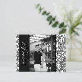 Dot & Block - Aangepaste Save the Date - Zwart & W Aankondigingskaart (Staand voorkant)