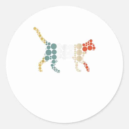 Dot Cat Lovers Funny Stippen Day Gift Internationa Ronde Sticker (Voorkant)
