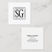 Dot Dash Box 02 - Initialen Vierkante Visitekaartje (Voorkant / Achterkant)