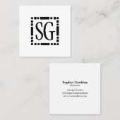 Dot Dash Box - Initialen Vierkante Visitekaartje (Voorkant / Achterkant)