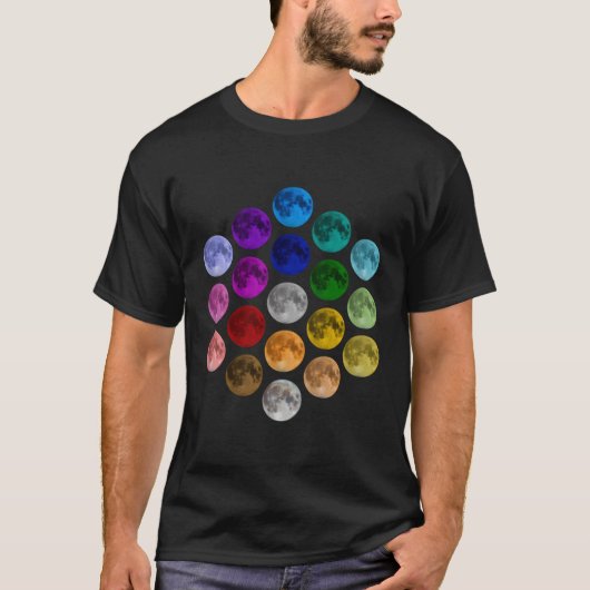 Dot Day Kleurrijke Maan T-shirt (Voorkant)