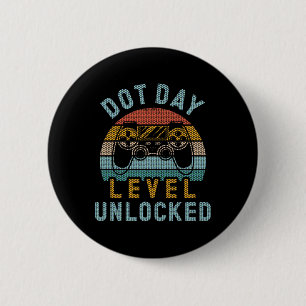 Dot Day Level Ontgrendeld Jongen Mannen Kleurrijke Ronde Button 5,7 Cm