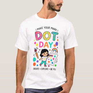 Dot Day Maak Je Merk Kleurrijke Creatieve T-Shirt