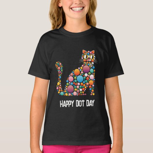 Dot Day polka dot cat T-shirt (Voorkant)