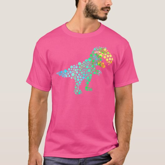 Dot Day T Rex Dinosaur Lover Polka Dot Pattern T-shirt (Voorkant)